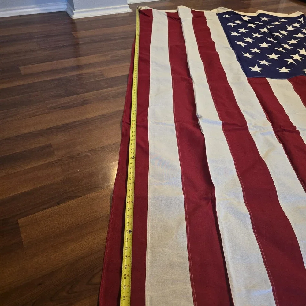 Vintage 50 Star United States  America Tall Flag 5x9.5 Cotton  Excellent Patriot